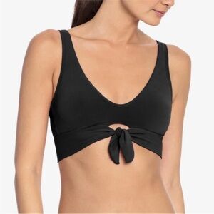 Robin Piccone Ava Knot Bikini Top in Black SZ S NWOT